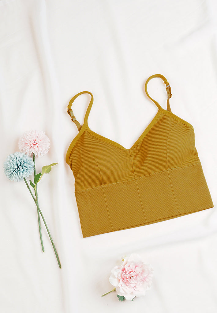 mustard bralette top